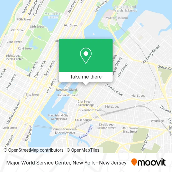 Major World Service Center map