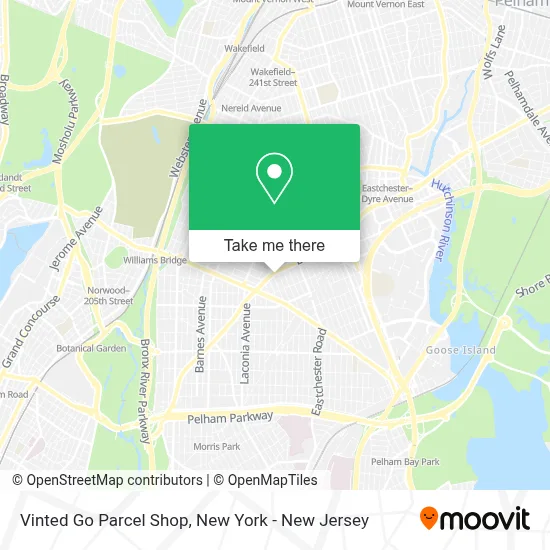 Vinted Go Parcel Shop map