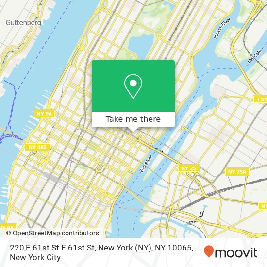 Mapa de 220,E 61st St E 61st St, New York (NY), NY 10065