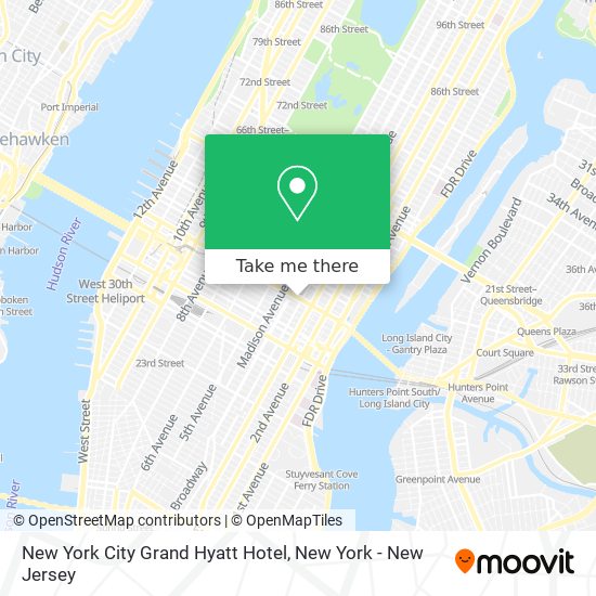 Mapa de New York City Grand Hyatt Hotel