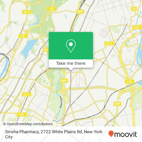 Mapa de Sirisha Pharmacy, 2722 White Plains Rd