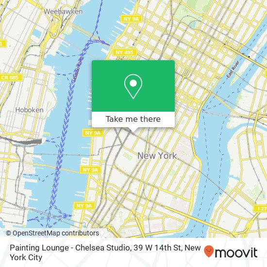 Mapa de Painting Lounge - Chelsea Studio, 39 W 14th St