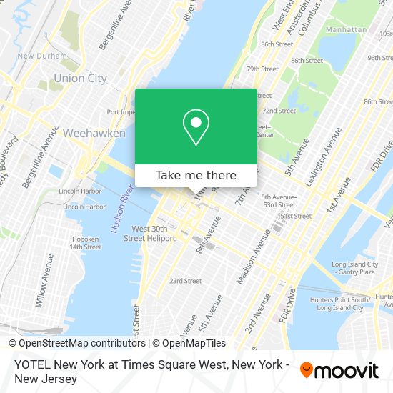 YOTEL New York at Times Square West map