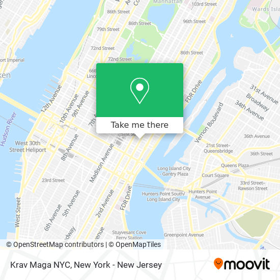 Mapa de Krav Maga NYC