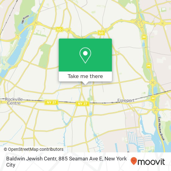 Mapa de Baldwin Jewish Centr, 885 Seaman Ave E