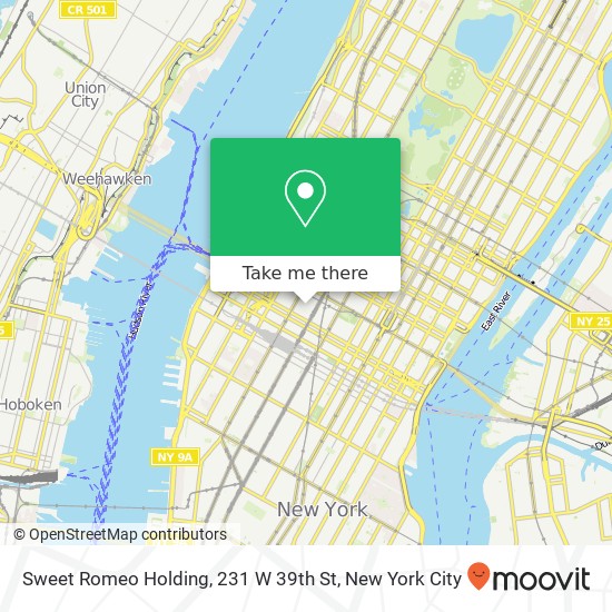Mapa de Sweet Romeo Holding, 231 W 39th St