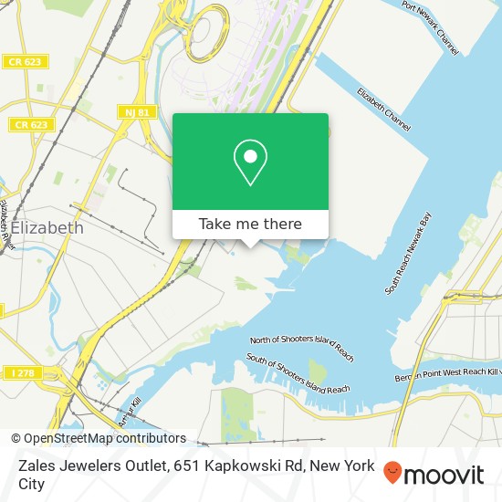 Mapa de Zales Jewelers Outlet, 651 Kapkowski Rd