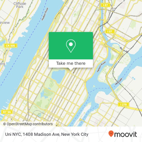 Uni NYC, 1408 Madison Ave map