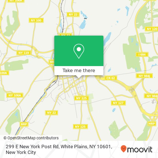 Mapa de 299 E New York Post Rd, White Plains, NY 10601