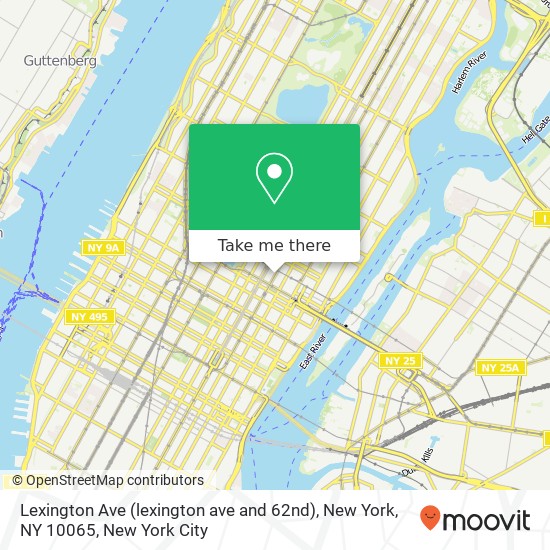 Mapa de Lexington Ave (lexington ave and 62nd), New York, NY 10065