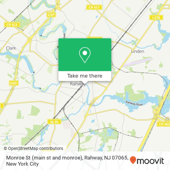 Monroe St (main st and monroe), Rahway, NJ 07065 map