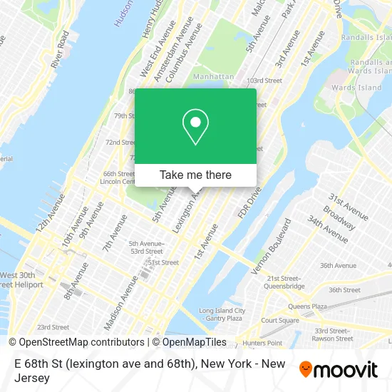 Mapa de E 68th St (lexington ave and 68th)