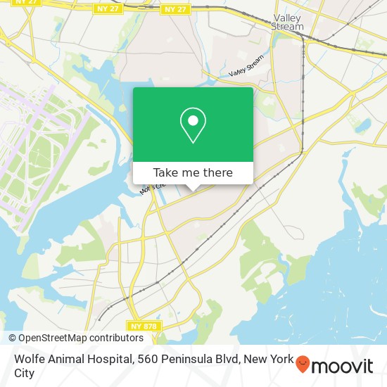 Mapa de Wolfe Animal Hospital, 560 Peninsula Blvd