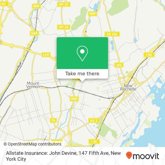 Allstate Insurance: John Devine, 147 Fifth Ave map