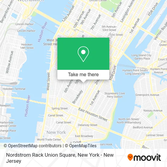 Nordstrom Rack Union Square map