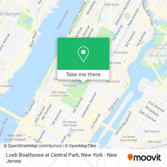 Loeb Boathouse at Central Park map