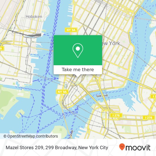 Mazel Stores 209, 299 Broadway map