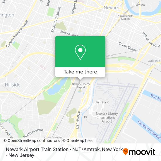 Mapa de Newark Airport Train Station - NJT / Amtrak