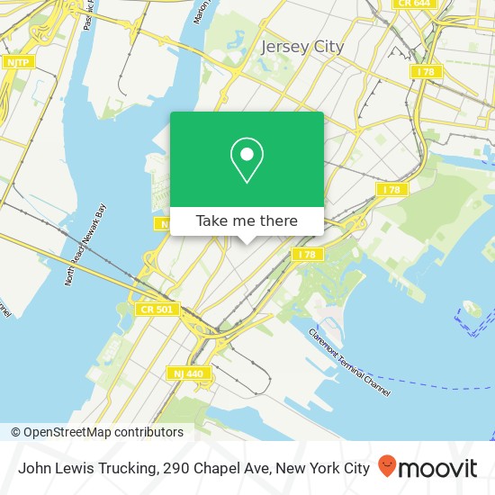 Mapa de John Lewis Trucking, 290 Chapel Ave