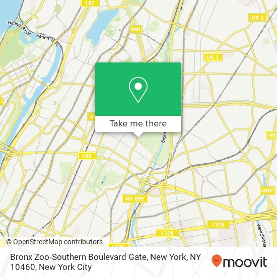 Bronx Zoo-Southern Boulevard Gate, New York, NY 10460 map