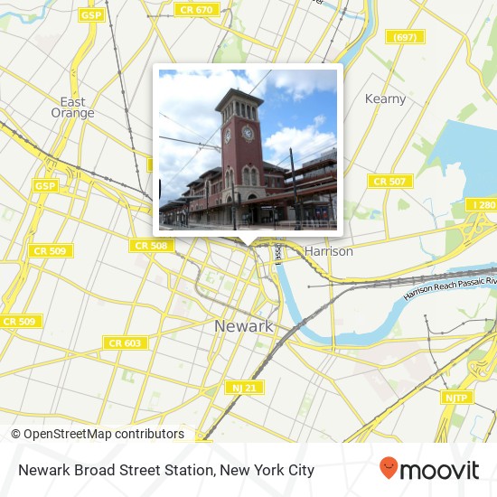 Newark Broad Street Station map