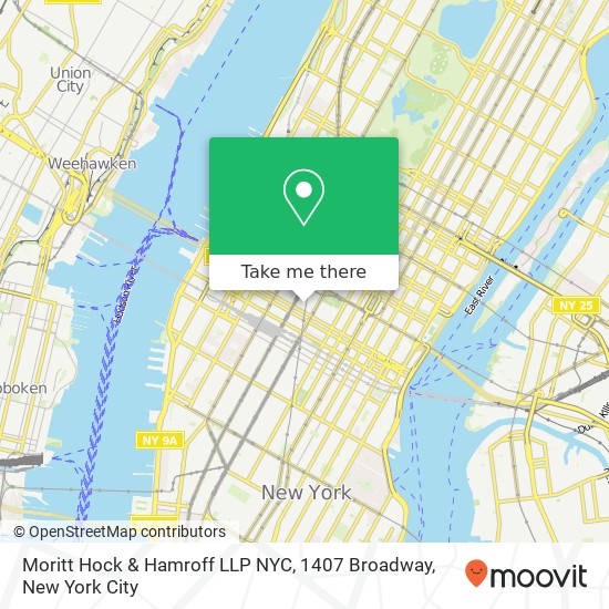 Mapa de Moritt Hock & Hamroff LLP NYC, 1407 Broadway