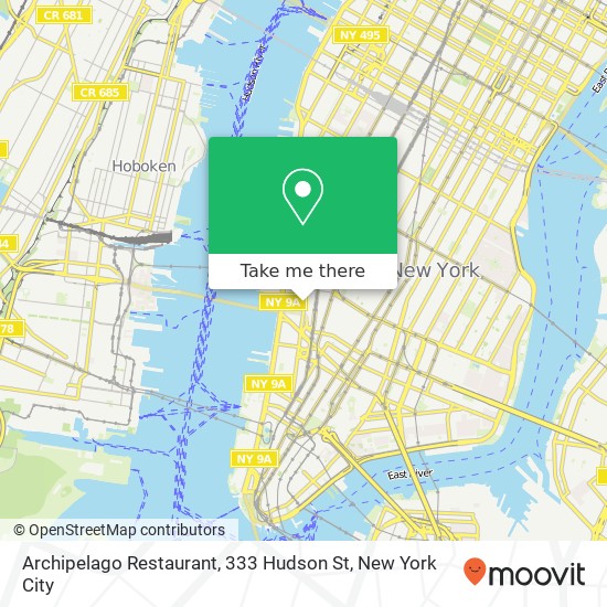 Mapa de Archipelago Restaurant, 333 Hudson St