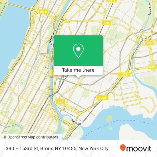 Mapa de 390 E 153rd St, Bronx, NY 10455