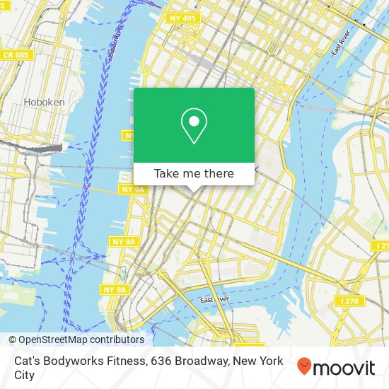 Mapa de Cat's Bodyworks Fitness, 636 Broadway