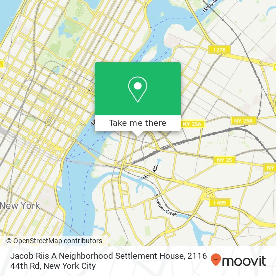 Jacob Riis A Neighborhood Settlement House, 2116 44th Rd map