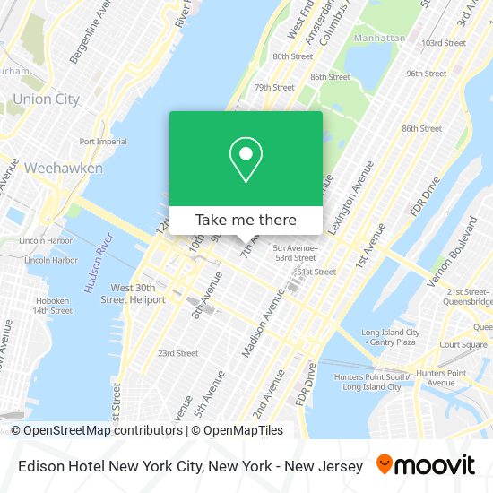 Edison Hotel New York City map