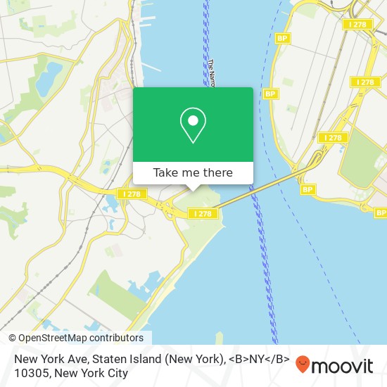 Mapa de New York Ave, Staten Island (New York), <B>NY< / B> 10305