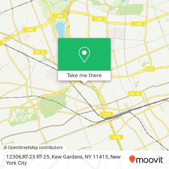 Mapa de 12306,RT-25 RT-25, Kew Gardens, NY 11415