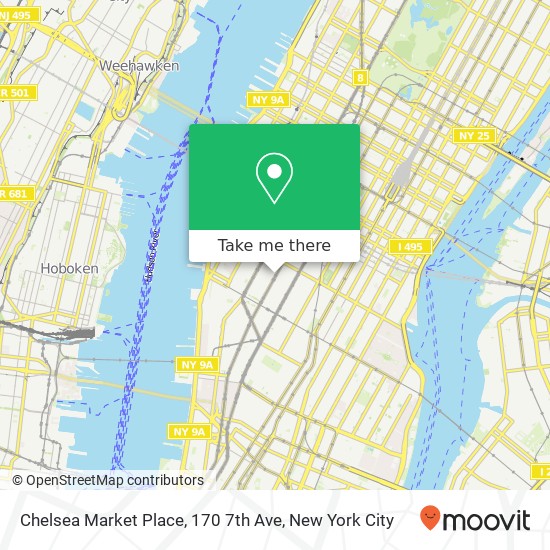 Mapa de Chelsea Market Place, 170 7th Ave
