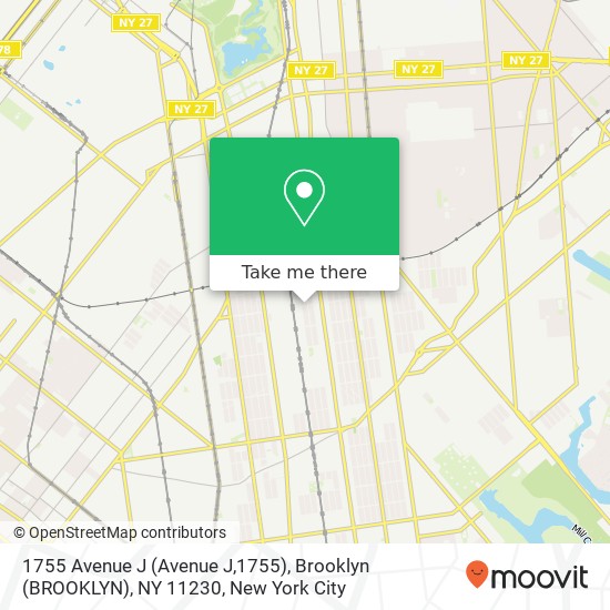Mapa de 1755 Avenue J (Avenue J,1755), Brooklyn (BROOKLYN), NY 11230