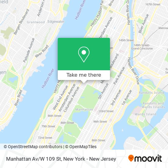Mapa de Manhattan Av/W 109 St