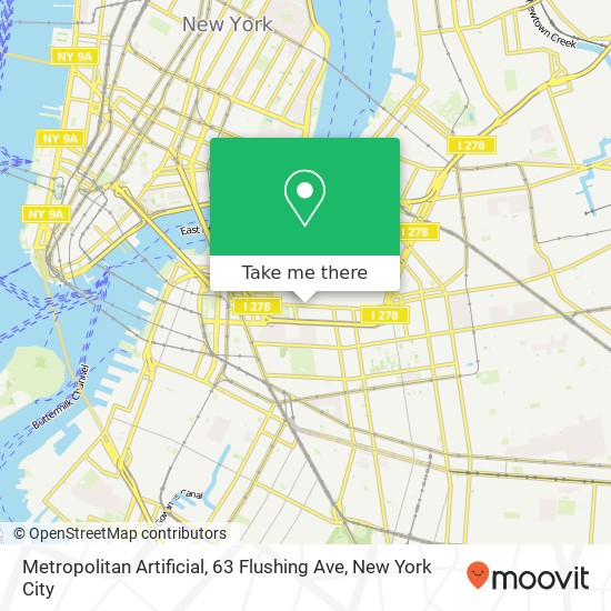 Mapa de Metropolitan Artificial, 63 Flushing Ave