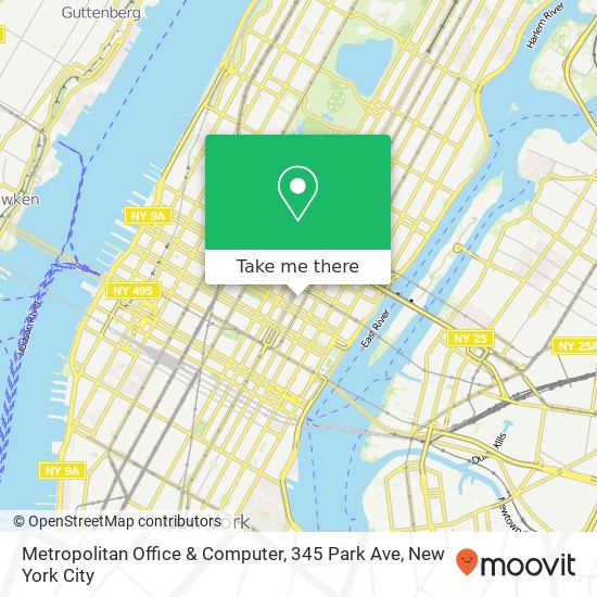 Mapa de Metropolitan Office & Computer, 345 Park Ave