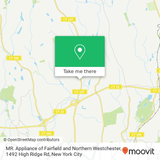 Mapa de MR. Appliance of Fairfield and Northern Westchester, 1492 High Ridge Rd
