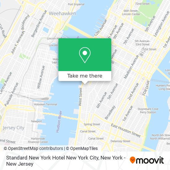 Standard New York Hotel New York City map