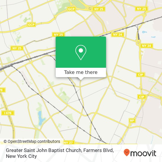 Greater Saint John Baptist Church, Farmers Blvd map