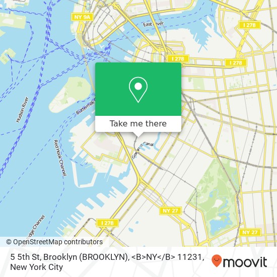 5 5th St, Brooklyn (BROOKLYN), <B>NY< / B> 11231 map