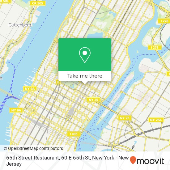 Mapa de 65th Street Restaurant, 60 E 65th St