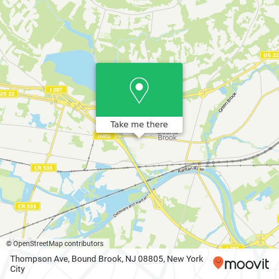 Mapa de Thompson Ave, Bound Brook, NJ 08805