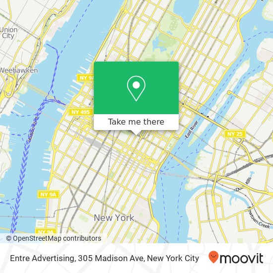 Entre Advertising, 305 Madison Ave map