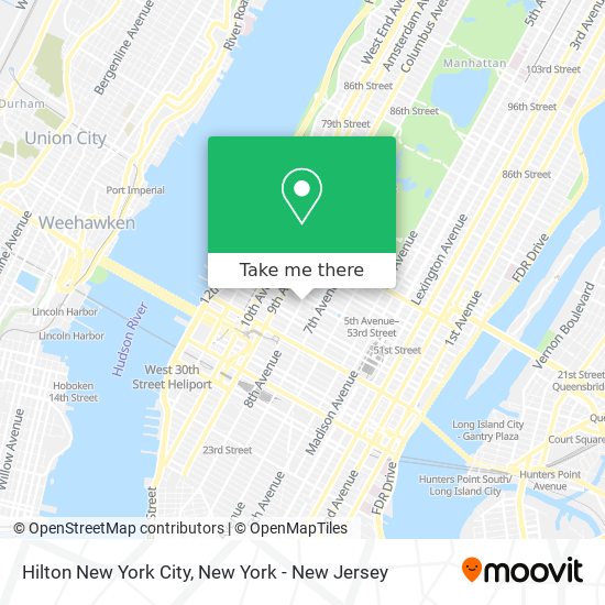 Mapa de Hilton New York City