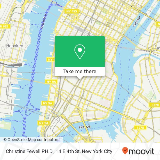 Christine Fewell PH.D., 14 E 4th St map