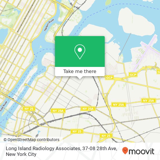 Mapa de Long Island Radiology Associates, 37-08 28th Ave