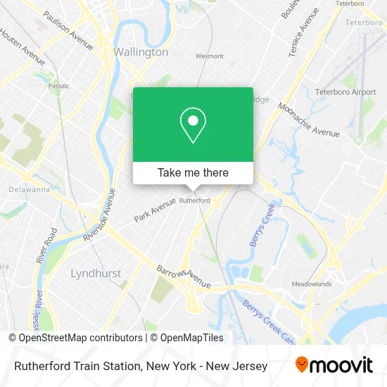 Rutherford Train Station map