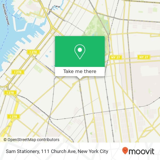Mapa de Sam Stationery, 111 Church Ave